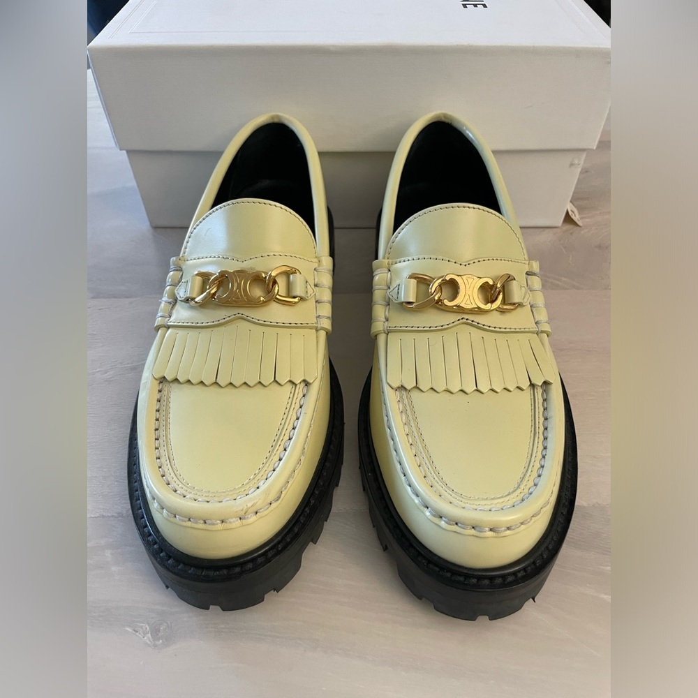 CELINE Margaret Loafer in Light Yellow 37/7 BNIB NEW - Picture 2 of 6